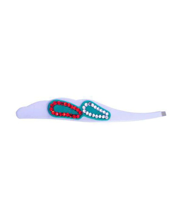 Crystal Slanted Tweezers- White