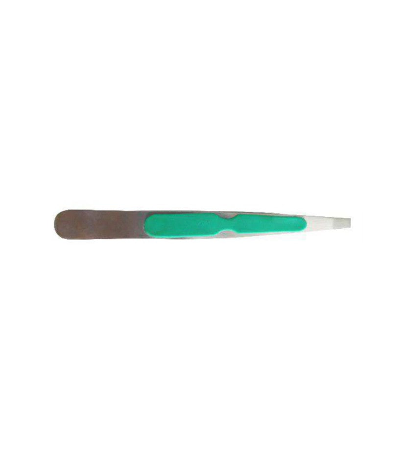 Comfort Grip Straight Tweezers-Green Grip