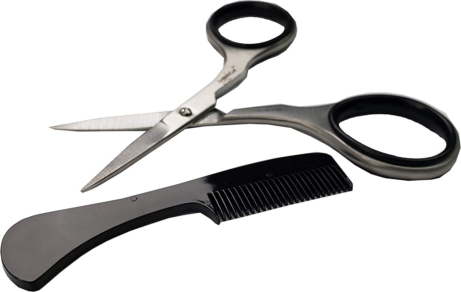 Professional Stainless Steel Sharp Beard & Mustache Scissors with Comb