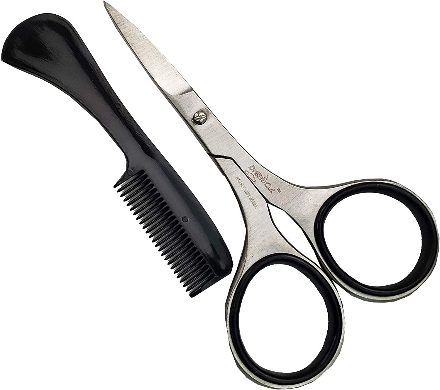 Professional Stainless Steel Sharp Beard & Mustache Scissors with Comb
