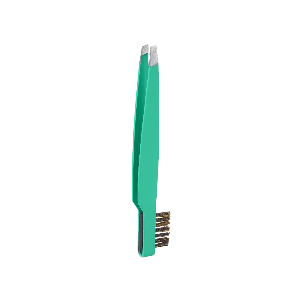 Slant Tip Tweezers with Brush Combo