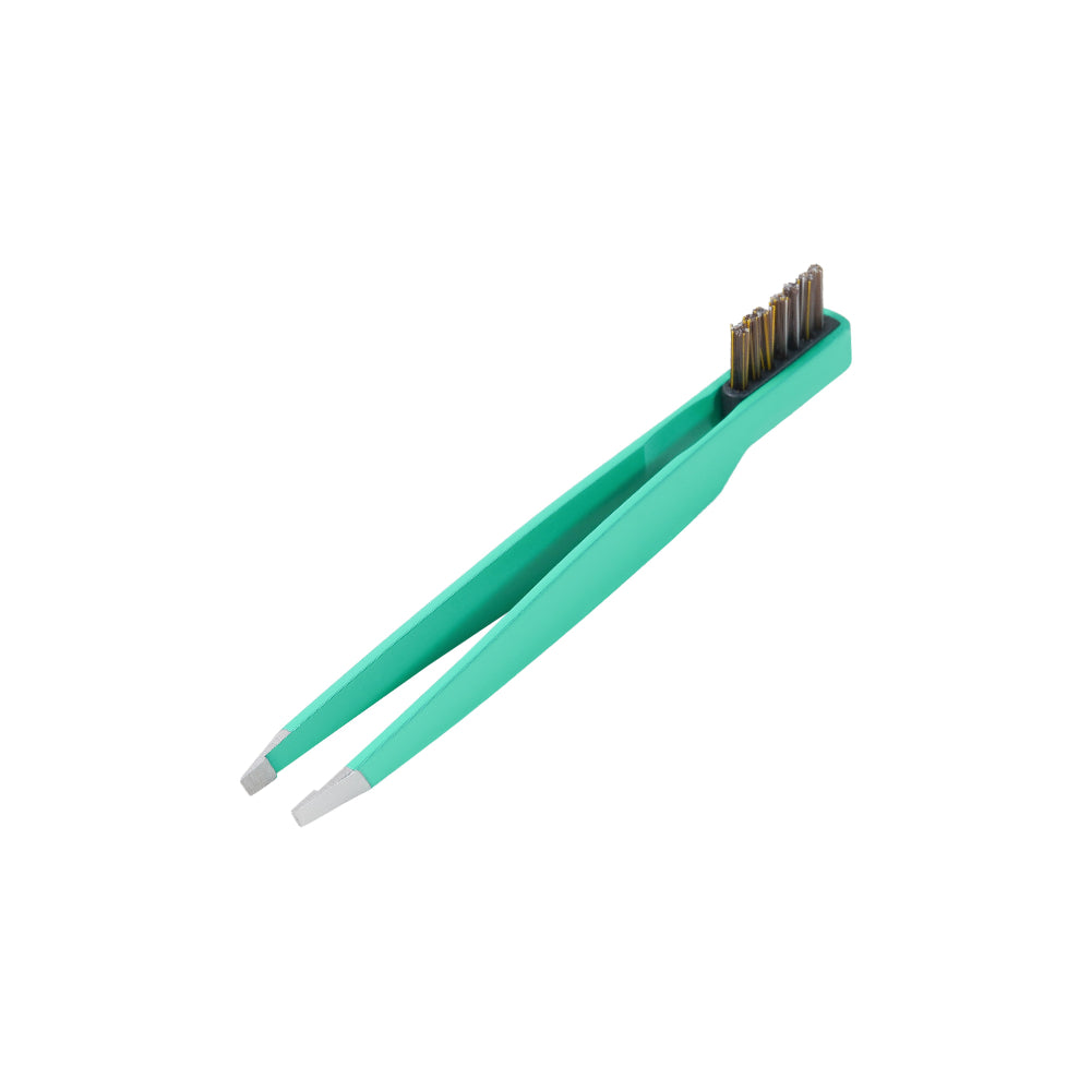 Slant Tip Tweezers with Brush Combo