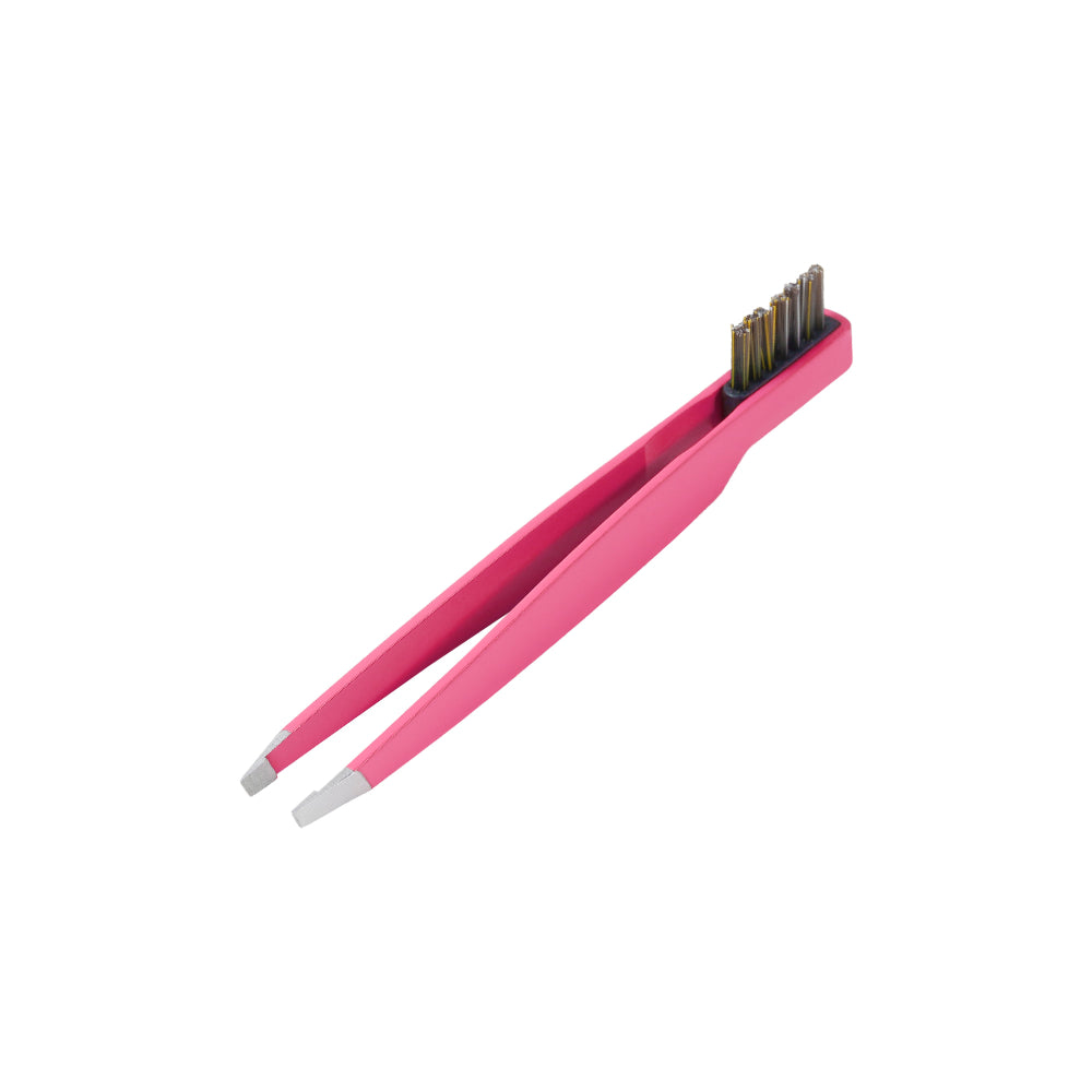 Slant Tip Tweezers with Brush Combo