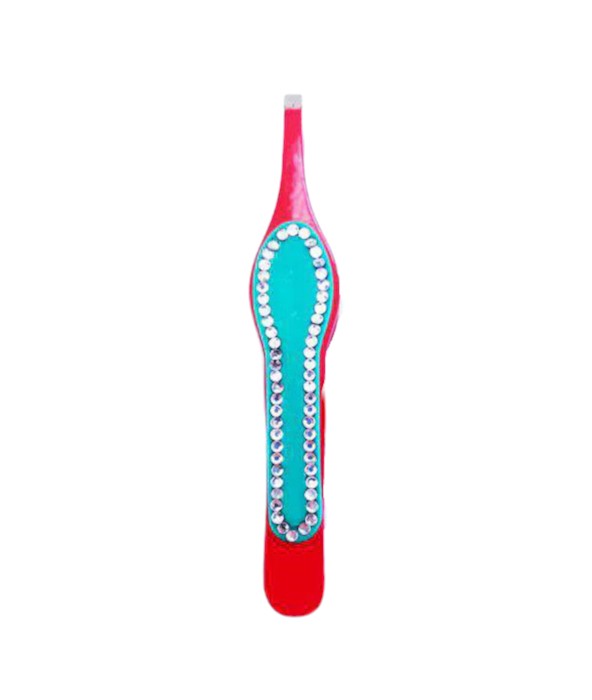 Crystal Slanted Tweezers-Red and Blue