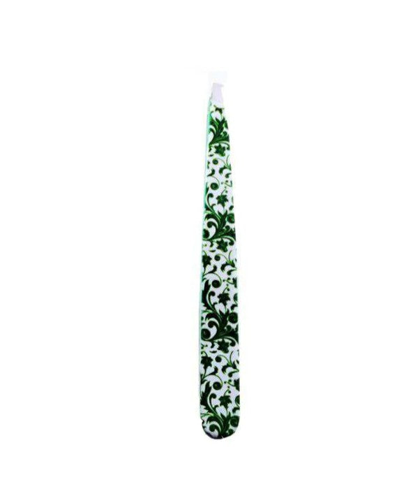 Designer Tweezers-White/Green Floral