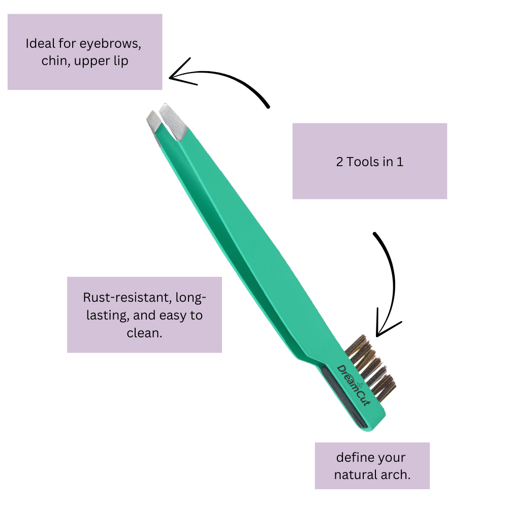 Slant Tip Tweezers with Brush Combo