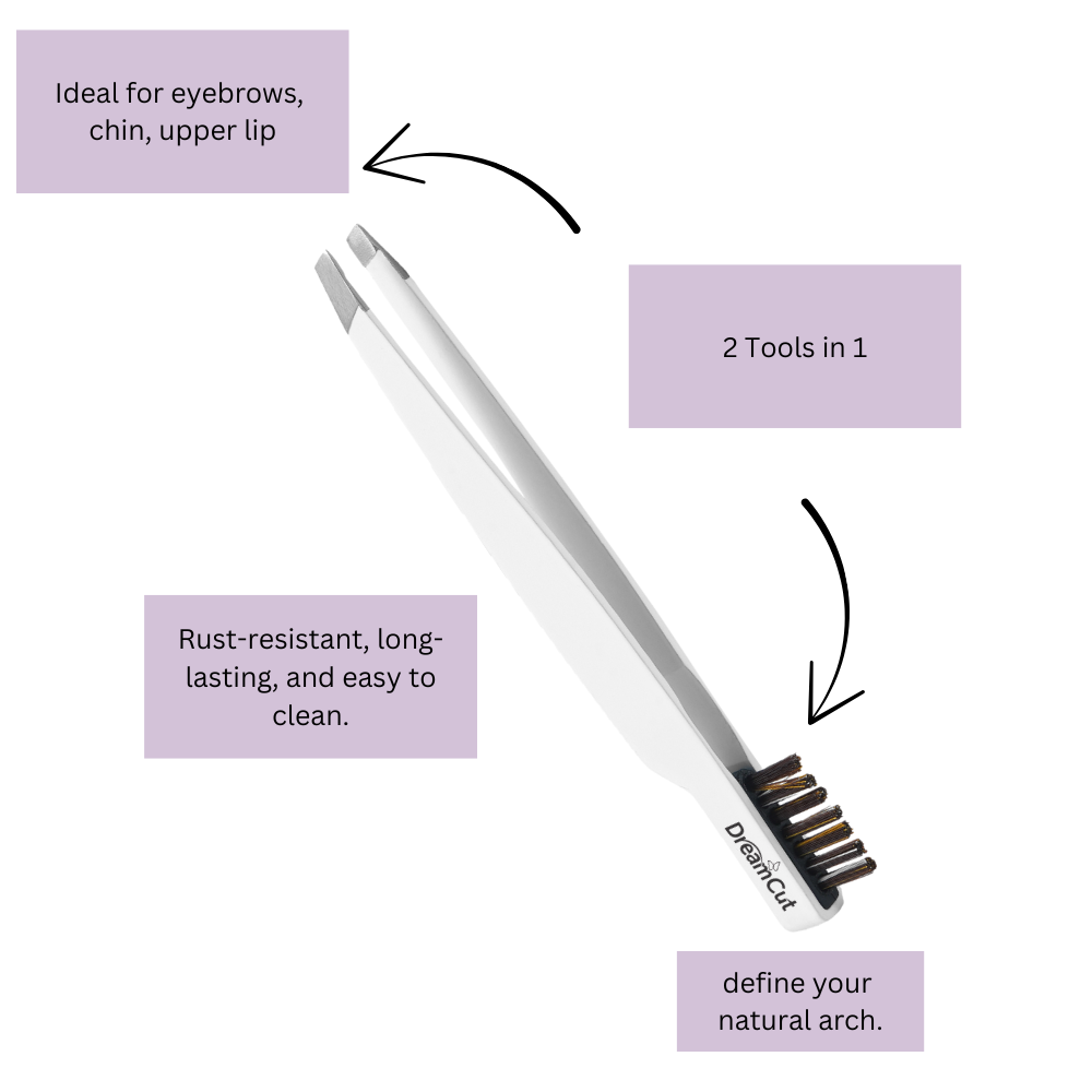 Slant Tip Tweezers with Brush Combo