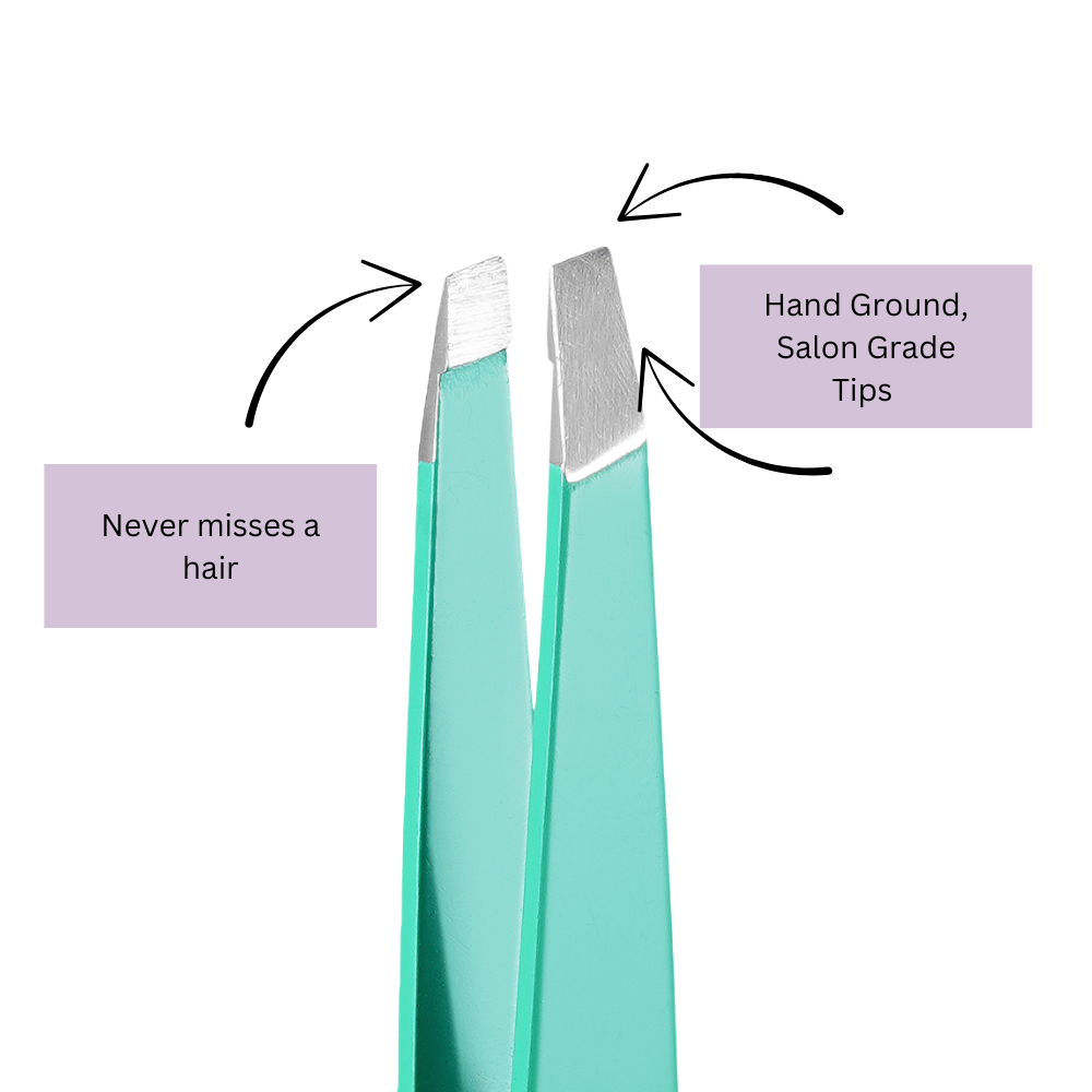 Slant Tip Tweezers with Brush Combo
