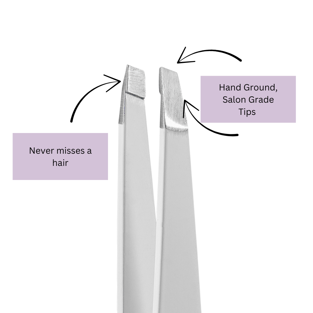 Slant Tip Tweezers with Brush Combo