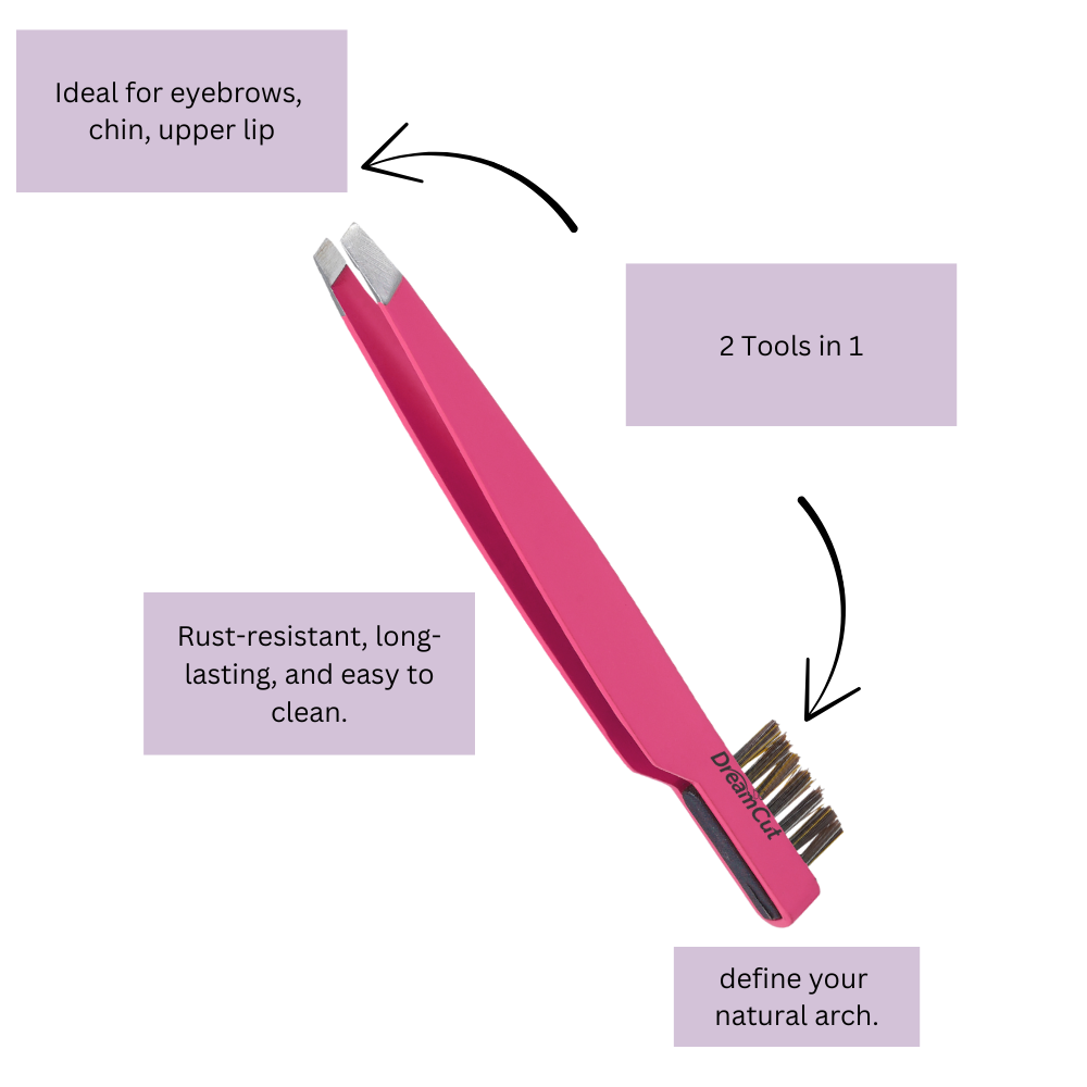Slant Tip Tweezers with Brush Combo