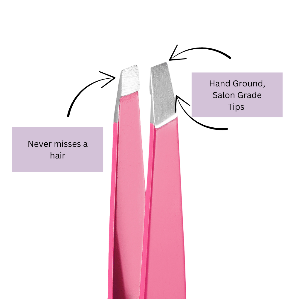 Slant Tip Tweezers with Brush Combo
