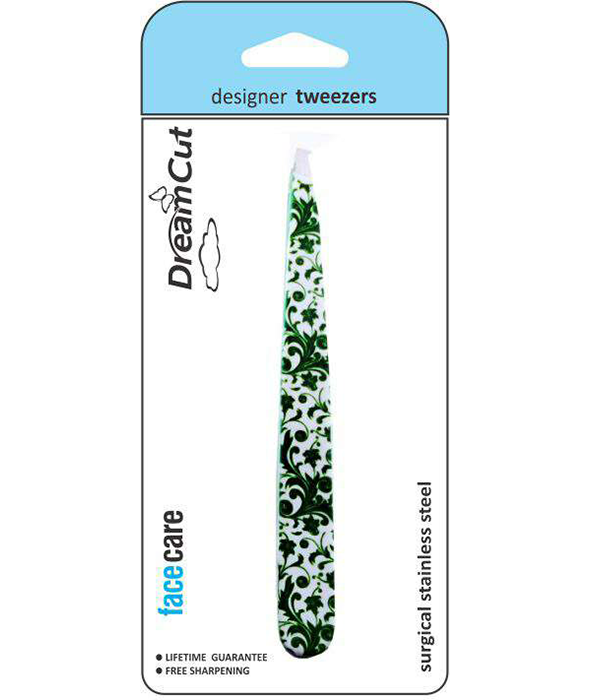 Designer Tweezers-White/Green Floral