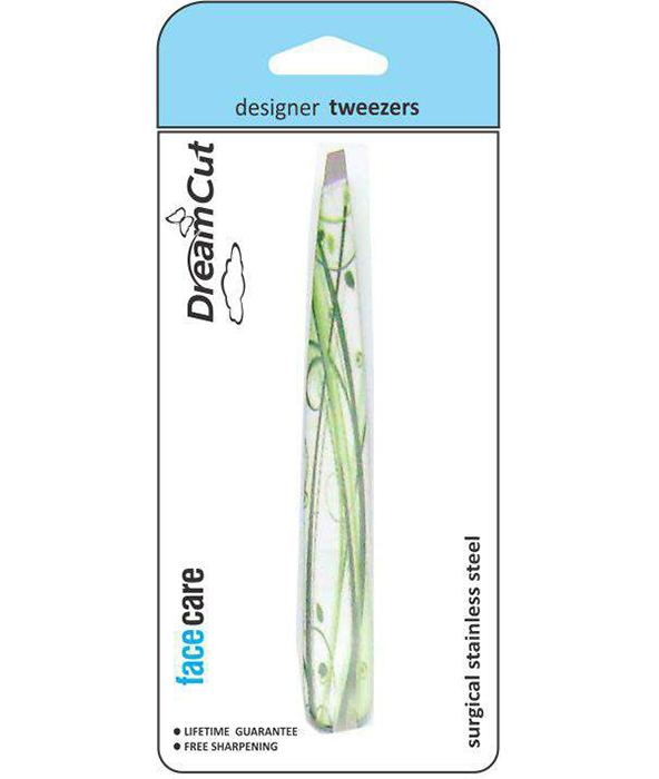 Designer Tweezers-White/Green vines