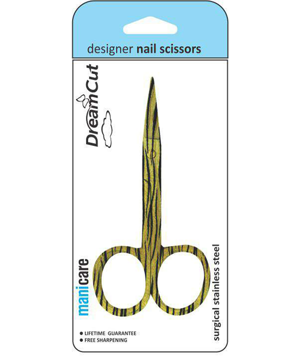 Designer Nail Scissors-Yellow Zebra Print