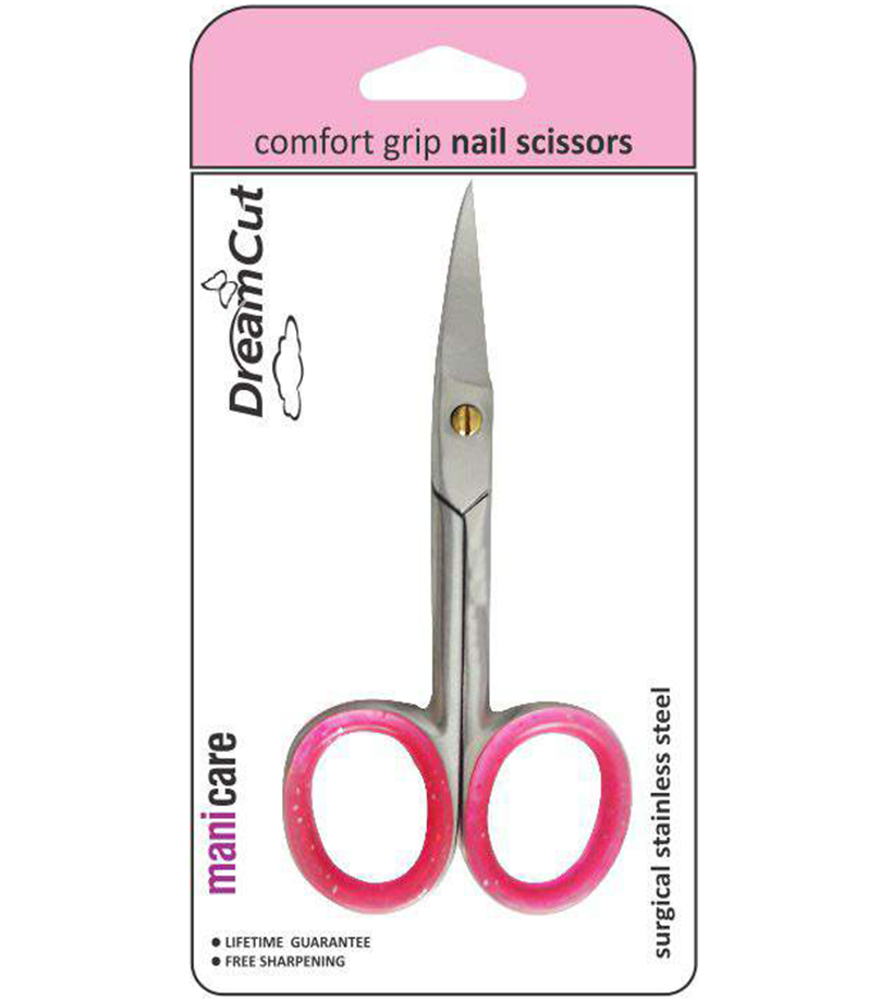 Comfort Grip Nail Scissors-Red Grip