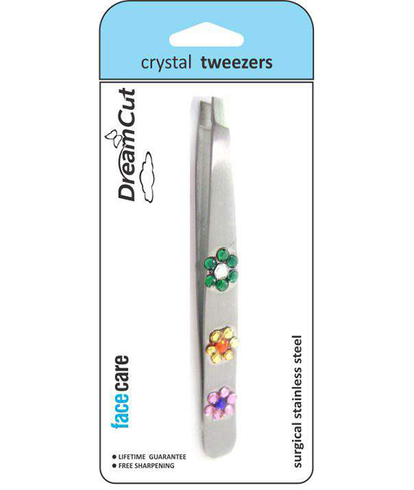 Crystal Slanted Tweezers-Flower Gems